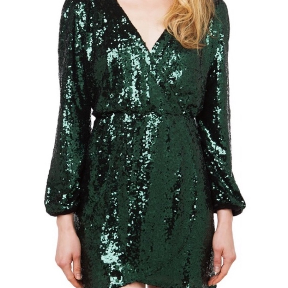 Akira Green Sequin Mini Dress